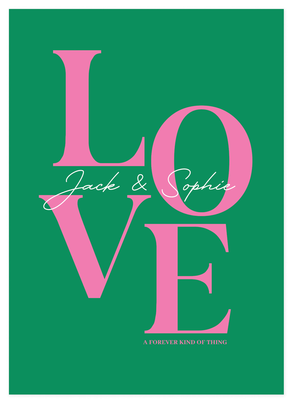 Gepersonaliseerde Love in Letters Green Poster