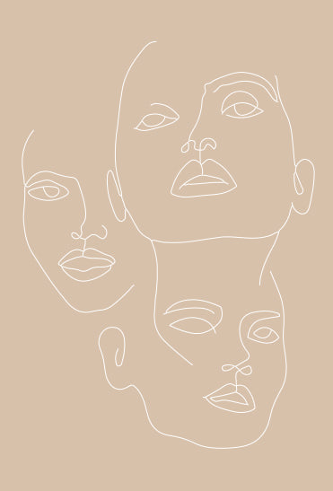 Abstracte Gezichten Poster