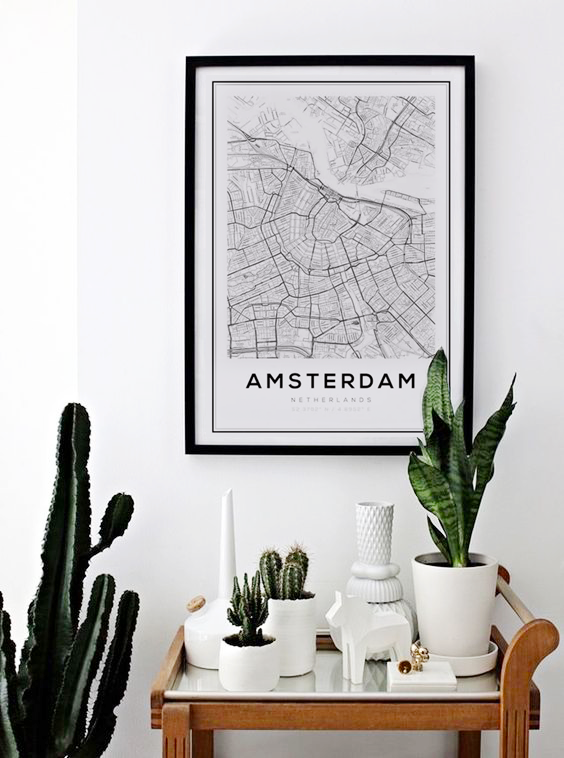 Amsterdam Kaart Poster