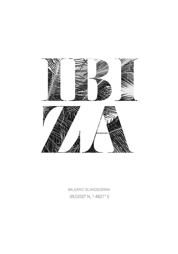 Ibiza Coördinaten Poster