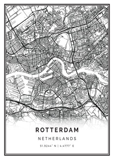 Rotterdam Kaart Poster