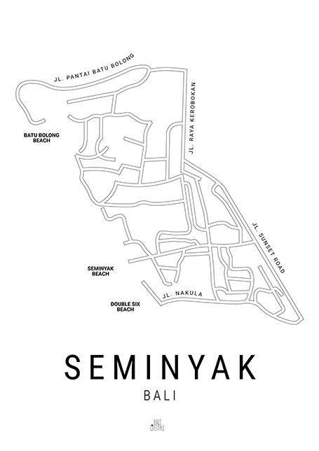 Seminyak Kaart Poster