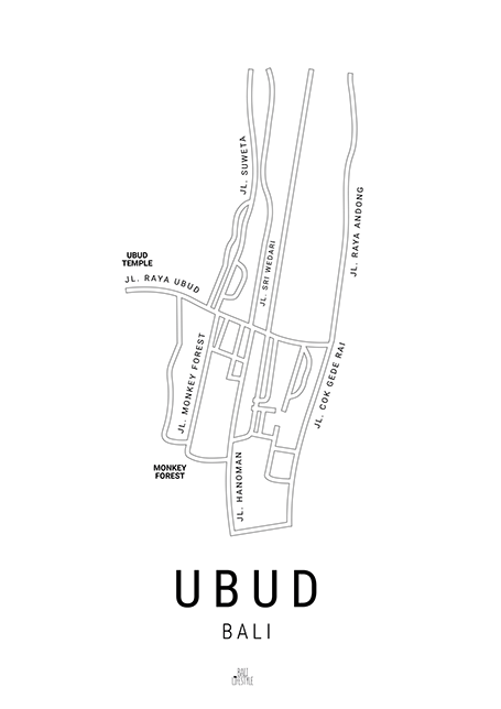 Ubud Kaart Poster