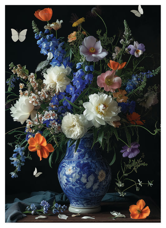 Plexiglas Floral Symphony in Blue
