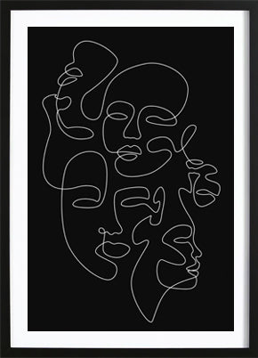 Abstracte Vrouwen Gezichten Poster