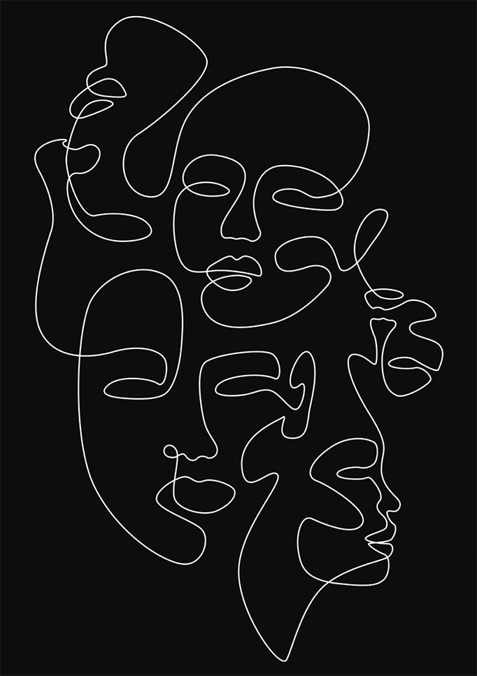 Abstracte Vrouwen Gezichten Poster