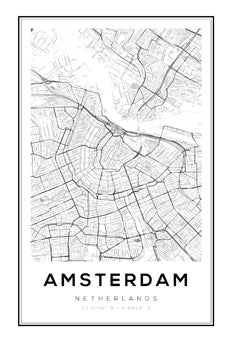 Amsterdam Kaart Poster