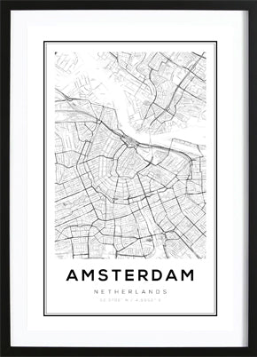 Amsterdam Kaart Poster