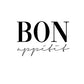 Bon Appetit Tekst Poster