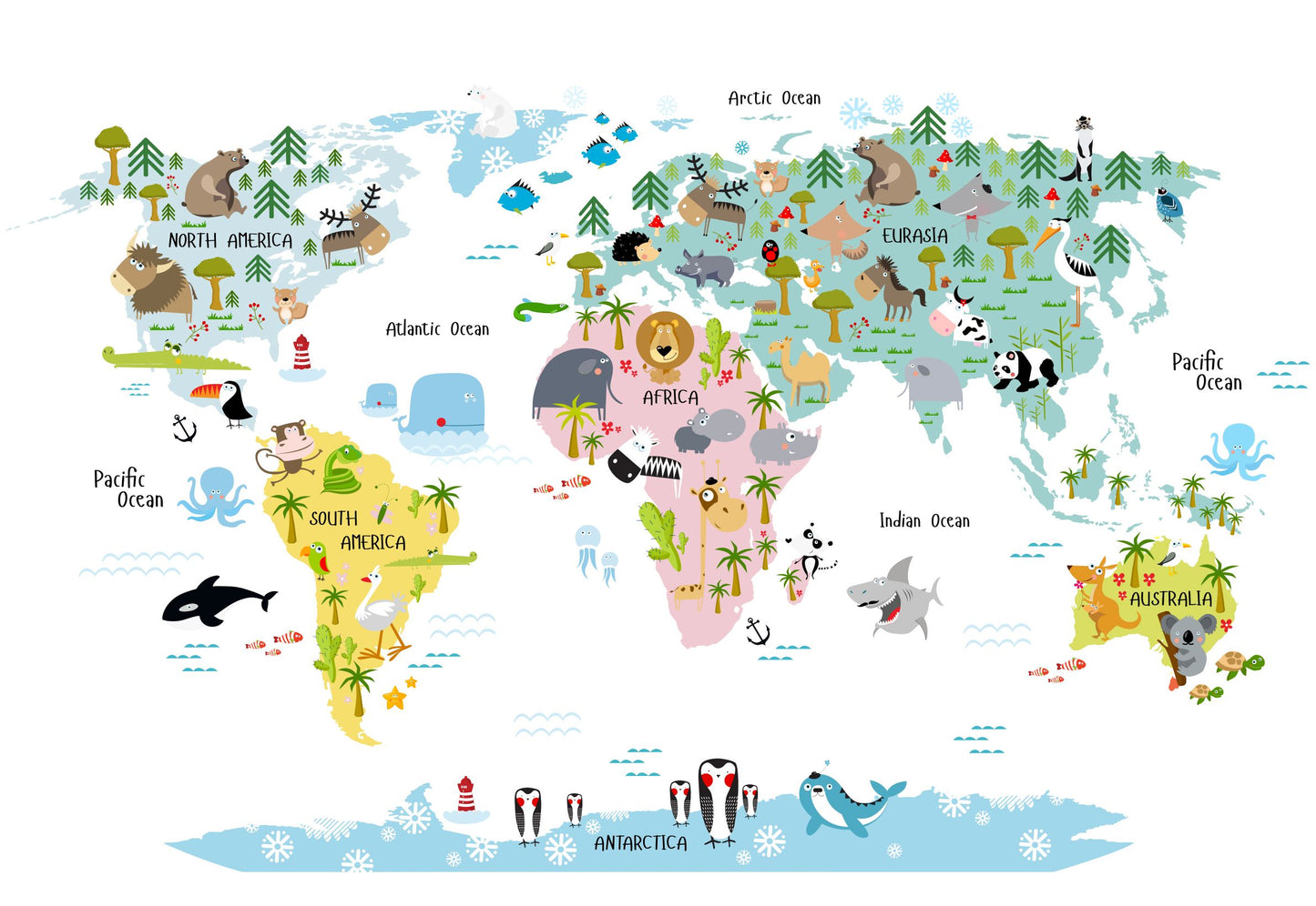 Dieren Landkaart Poster