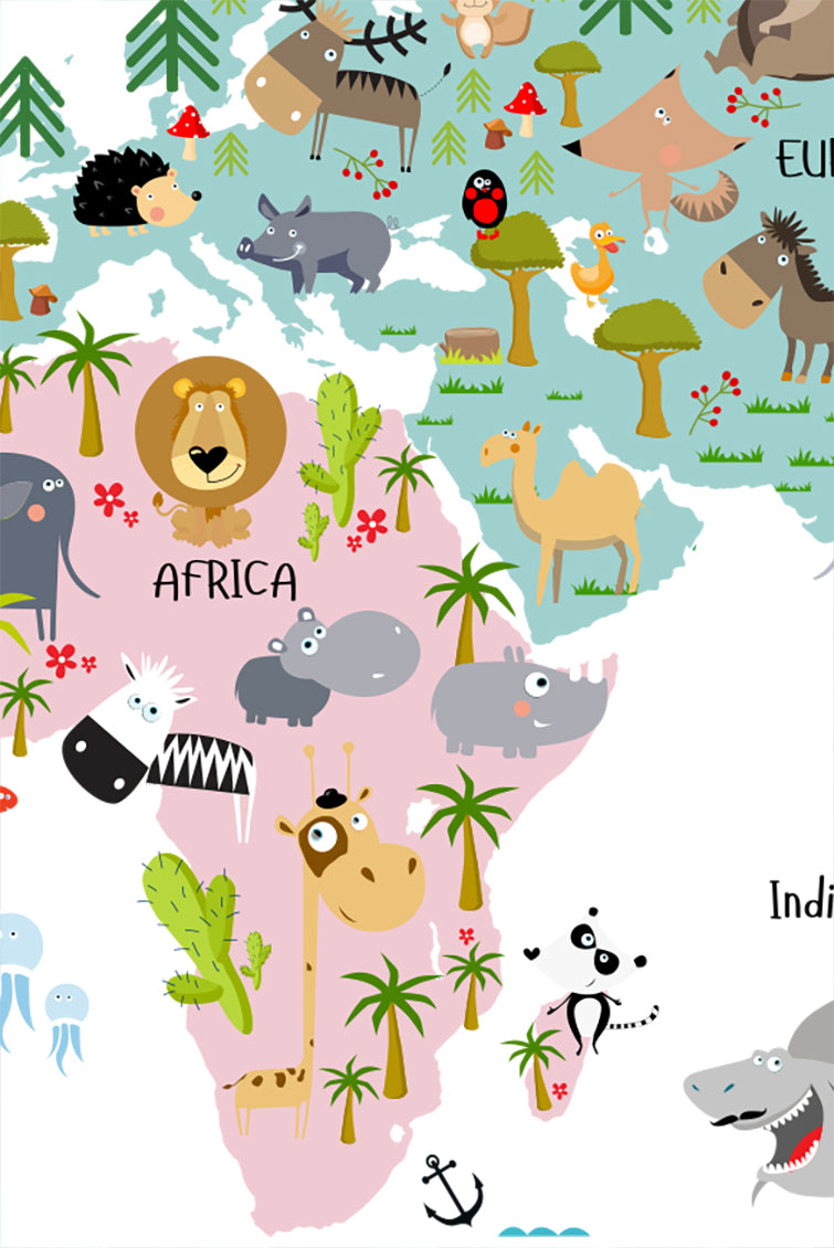 Dieren Landkaart Poster