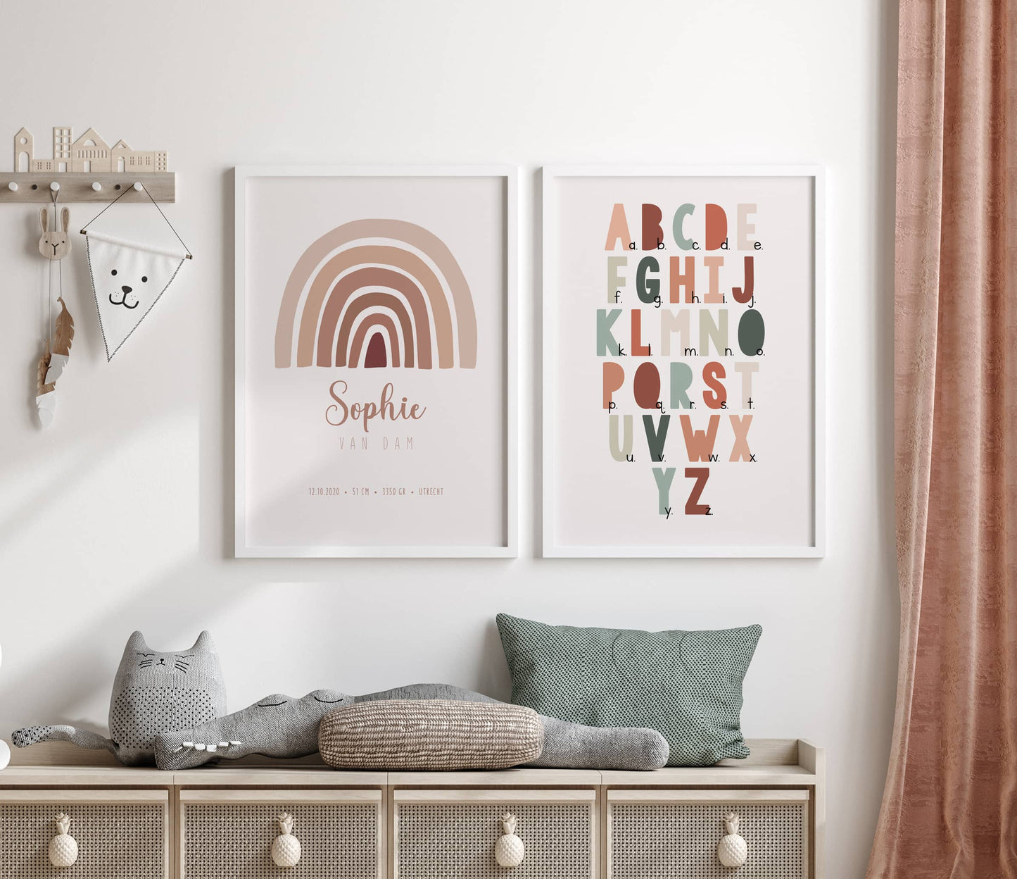 Gepersonaliseerde Regenboog Poster Terracotta