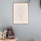 Gepersonaliseerde Geboorteposter Bohemian (50x70cm)