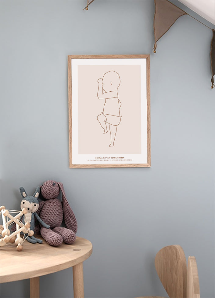 Gepersonaliseerde Geboorteposter Bohemian (50x70cm)