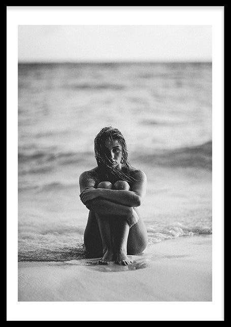 Girl At The Beach Poster