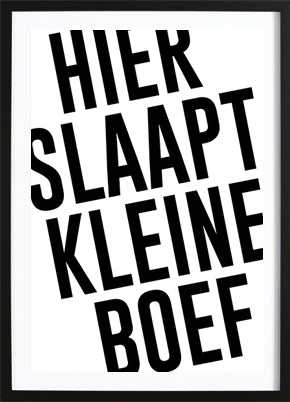 Hier Slaapt Kleine Boef Poster