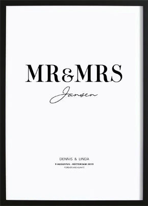 Mr and Mrs Gepersonaliseerde Poster