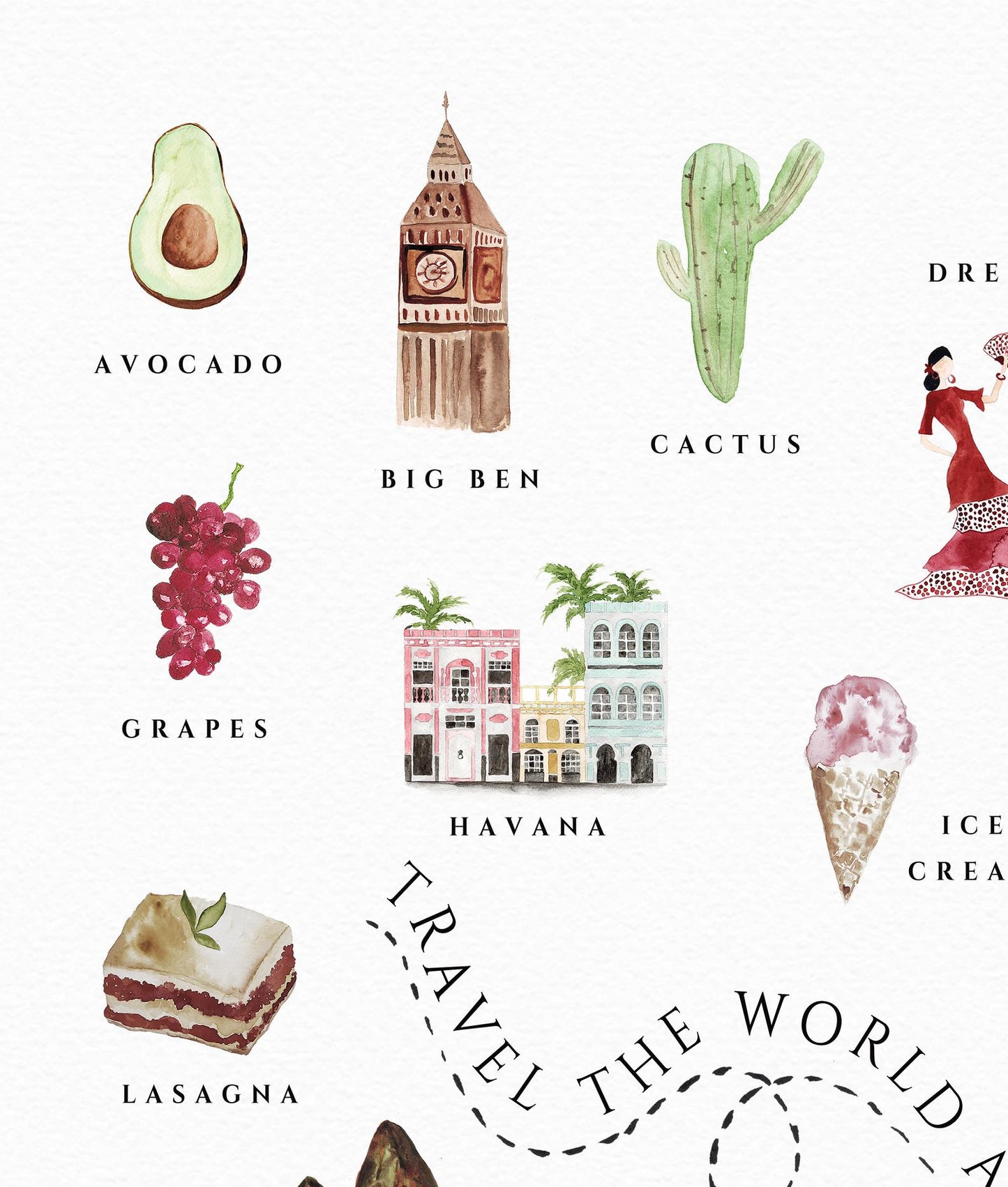 Rond De Wereld Alfabet Poster