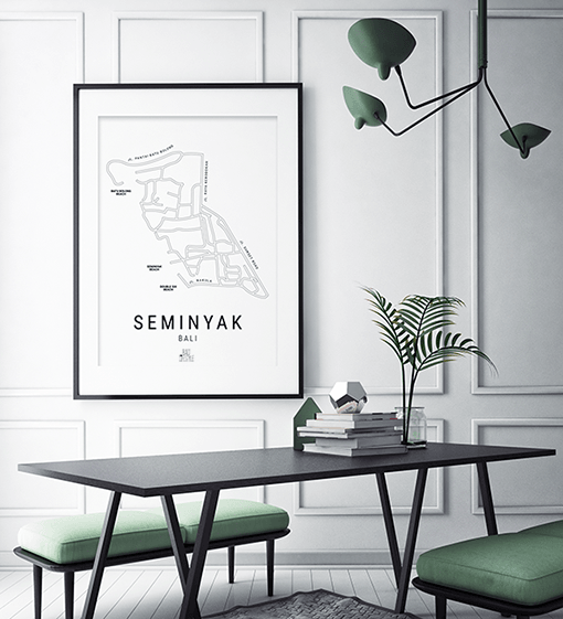 Seminyak Kaart Poster