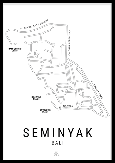 Seminyak Kaart Poster