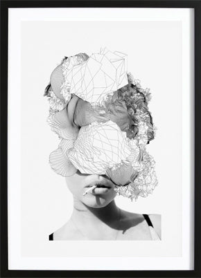 Girl Smoking Abstract Poster