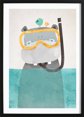 Snorkel Nijlpaardje Poster