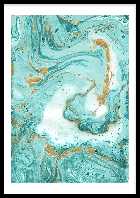 Turquoise Marble Poster