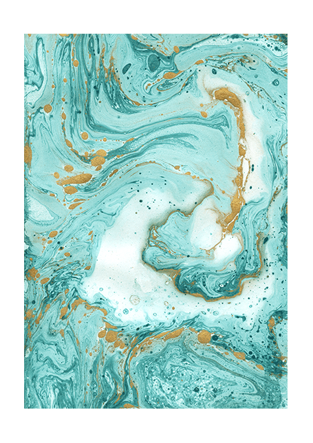 Turquoise Marble Poster